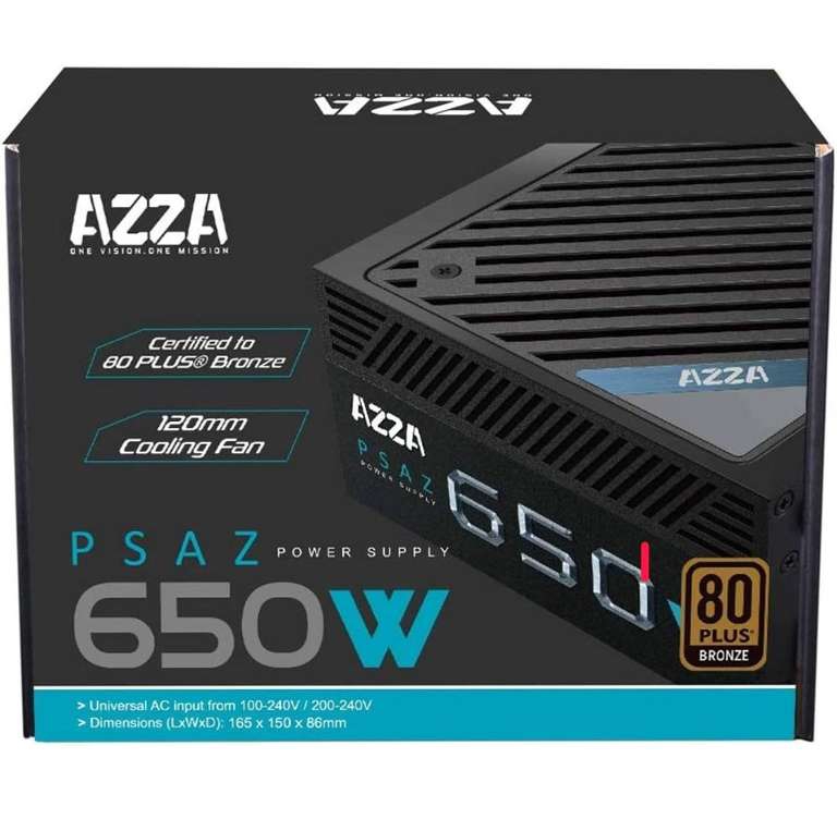 Amazon - Fuente de poder AZZA 650w 80 plus bronze 
