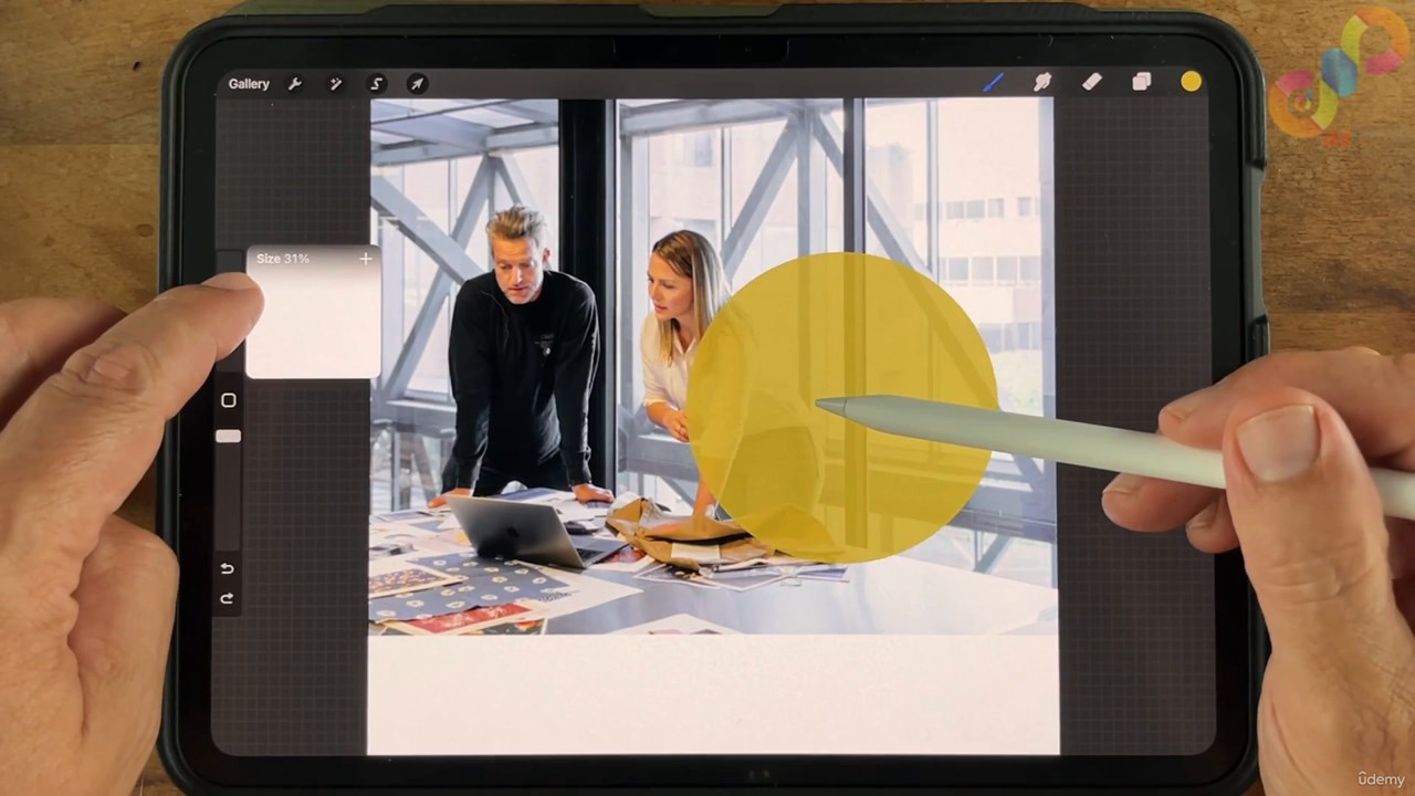 3 Add a Photo and Make a Hard Brush to Clip Photo