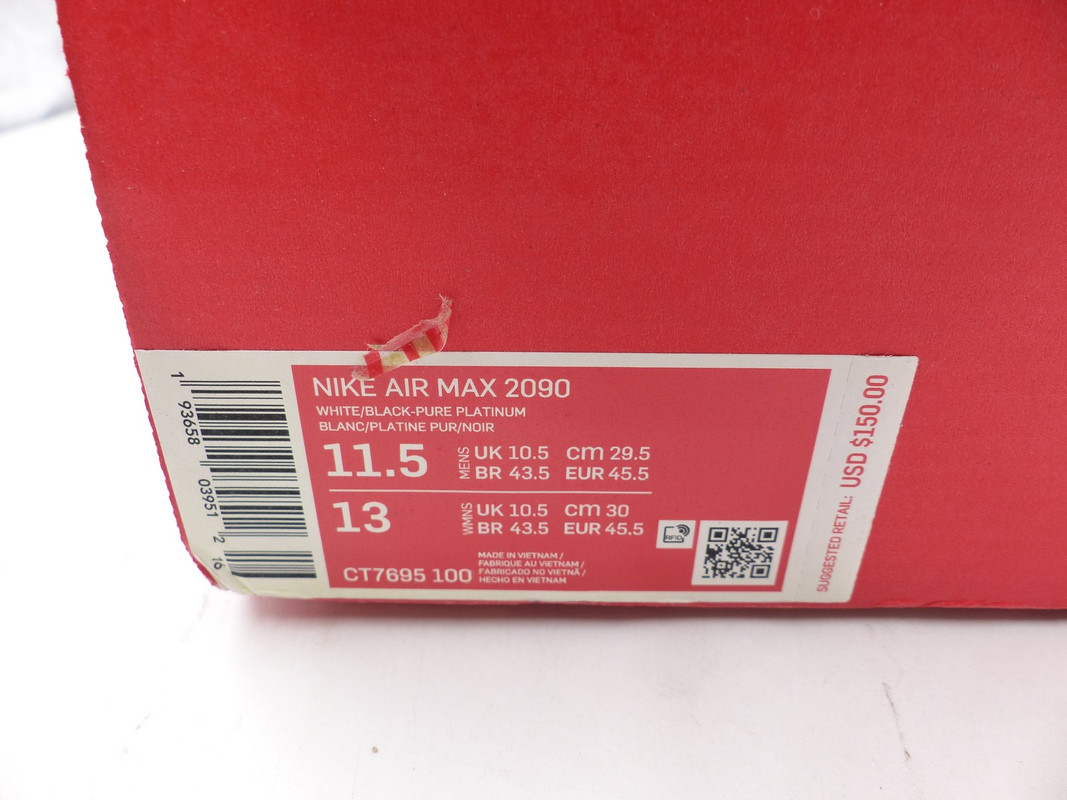 NIKE AIR MAX 2090 PURE PLATINUM SNEAKERS US MENS SIZE 11.5 EURO 45.5 | MDG  Sales, LLC