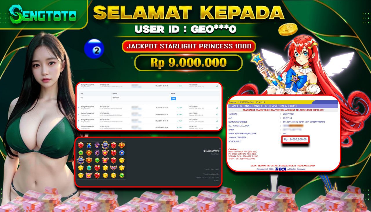 BUKTI PEMBAYARAN SLOT STARLIGHT PRINCESS 1000