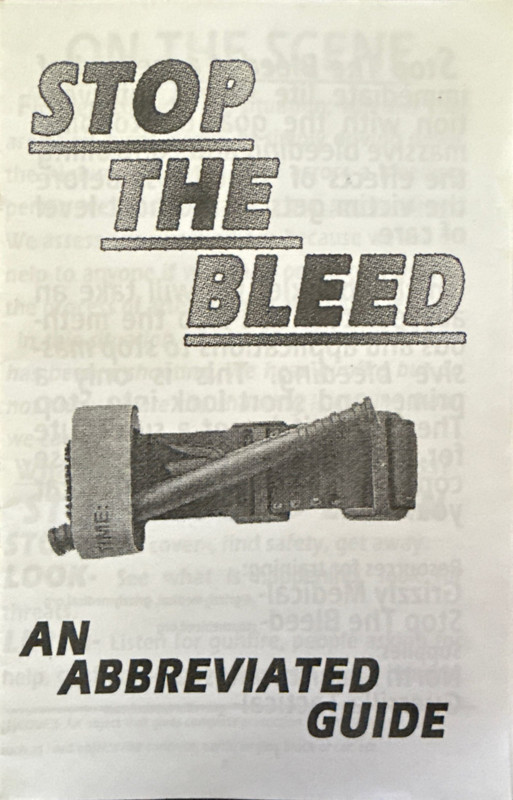 The cover of a zine titled Stop the Bleed: An Abbreviated Guide