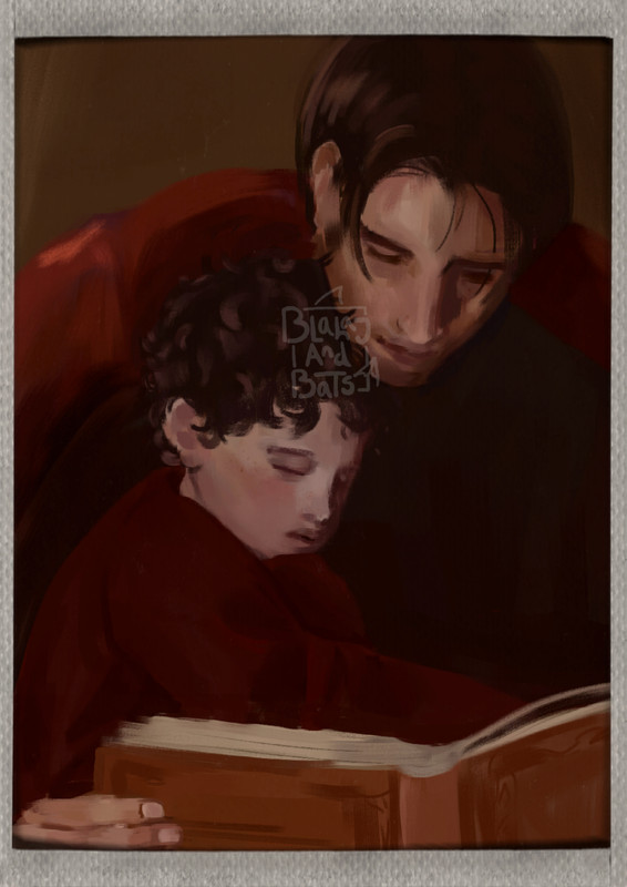 Baby Jay and his dad reading