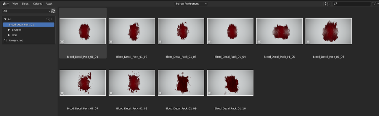 Blood Decal Pack Blender Asset Library