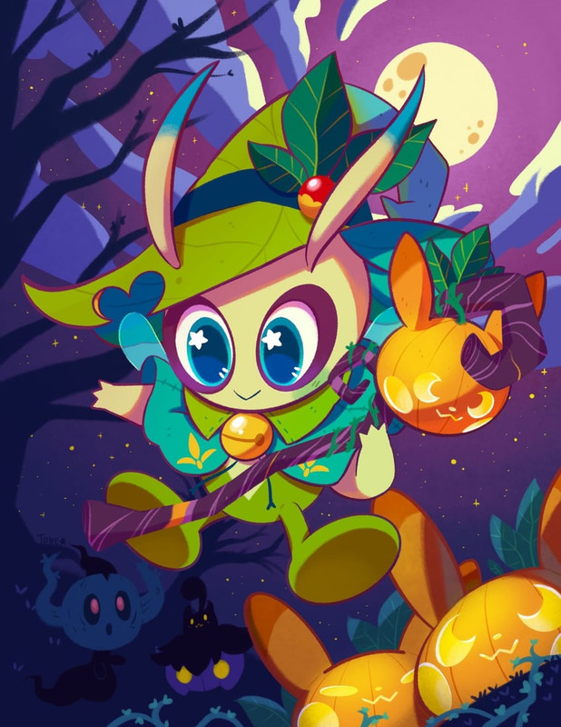 celebi-pumpkaboo-and-phantump-pokemon-dr