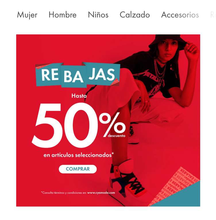 C&A: Rebajas en ropa con hasta el 50% de descuento (Mujer, hombre, niño y niña) aún hay varias tallas y modelos disponibles 
