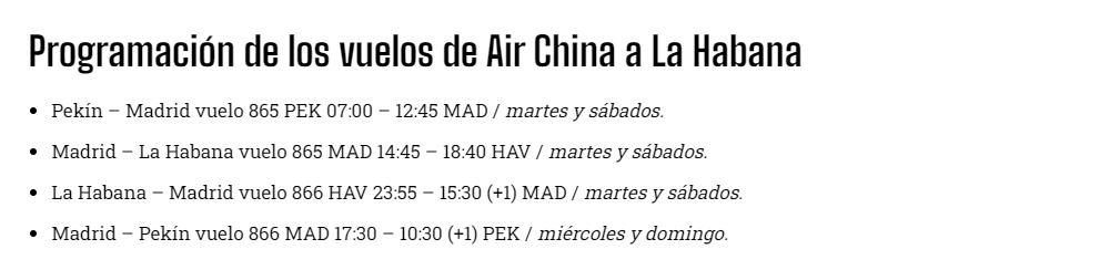 Air China reanudó sus vuelos a La Habana desde Pekín via Mad - Vuelos, volar a Cuba y compañías aéreas - Foro Caribe: Cuba, Jamaica