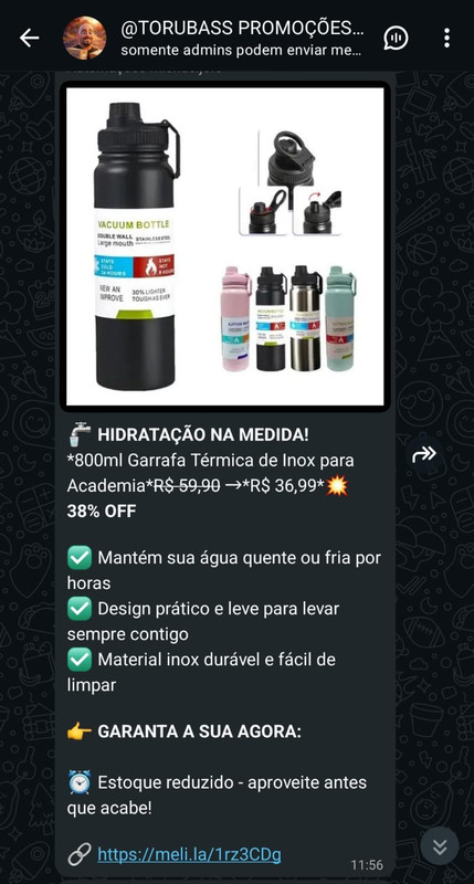 Oferta enviada no grupo ToruzinhoOFC