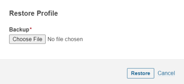 restore profile