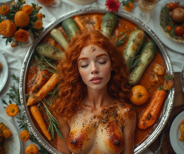 Garden wedding wom served Redhair 0 05