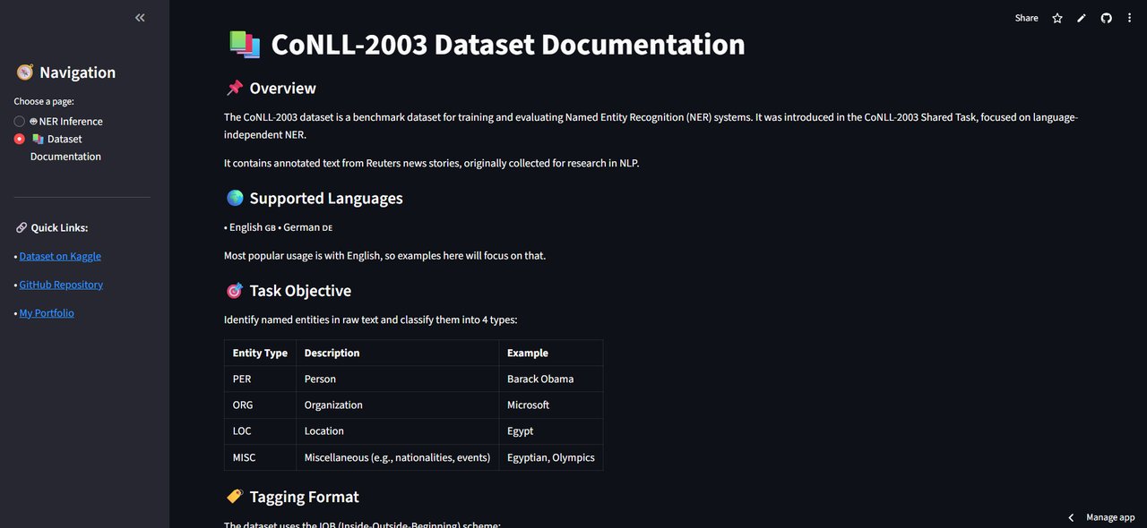 Named Entity Recognition for News Articles feature 3 screenshot - AI/ML/NLP project