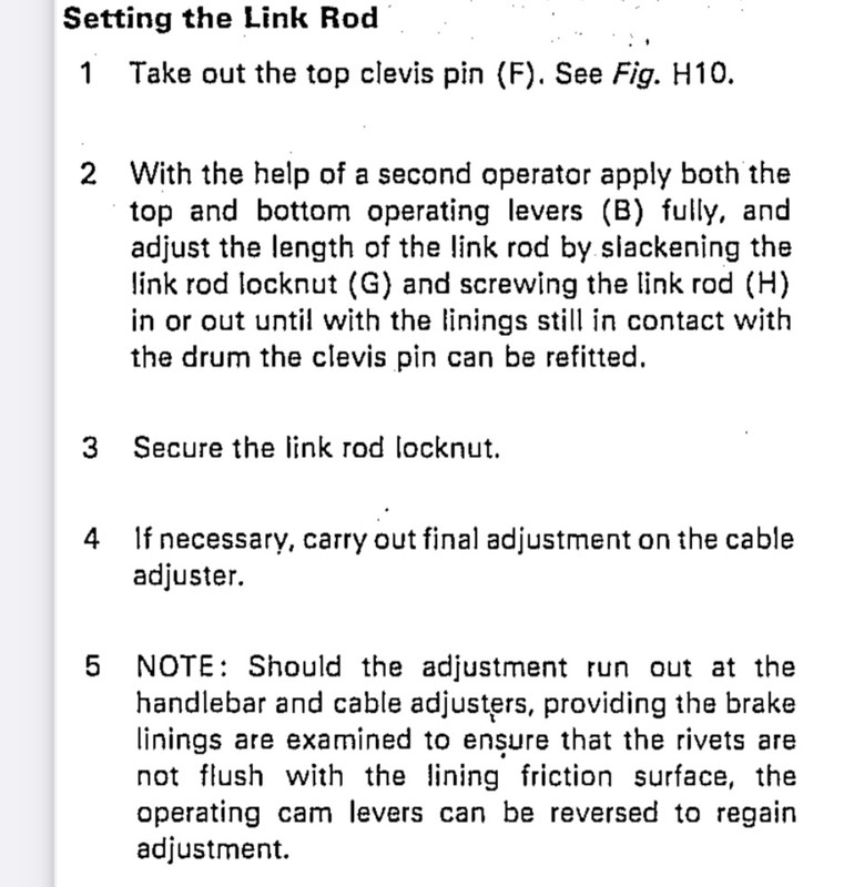 Adjust front drum brake norton commando