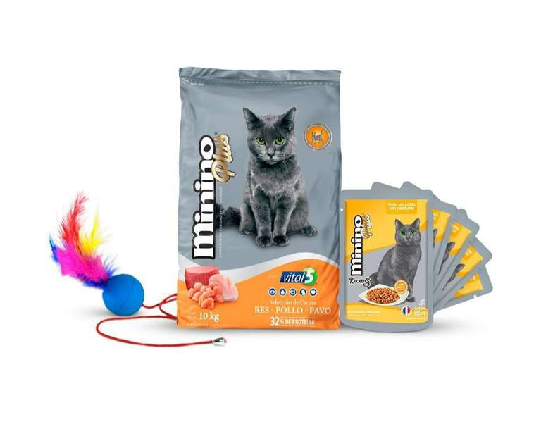 Walmart: Alimento para gato Minino Plus 10 kg bundle 
