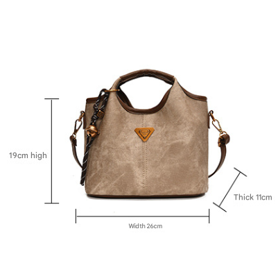 Brown Vintage Soft PU Leather Crossbody Handbag | Large Capacity Shoulder Tote | Unique Minimalist Design