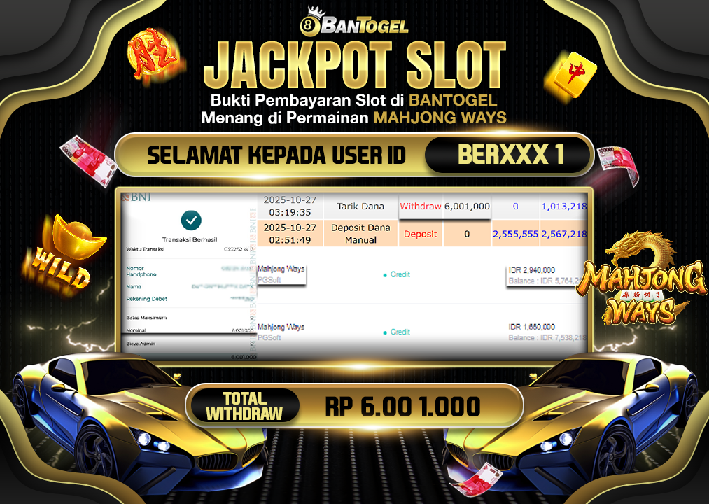 BUKTI JACKPOT LUNAS BANTOGEL