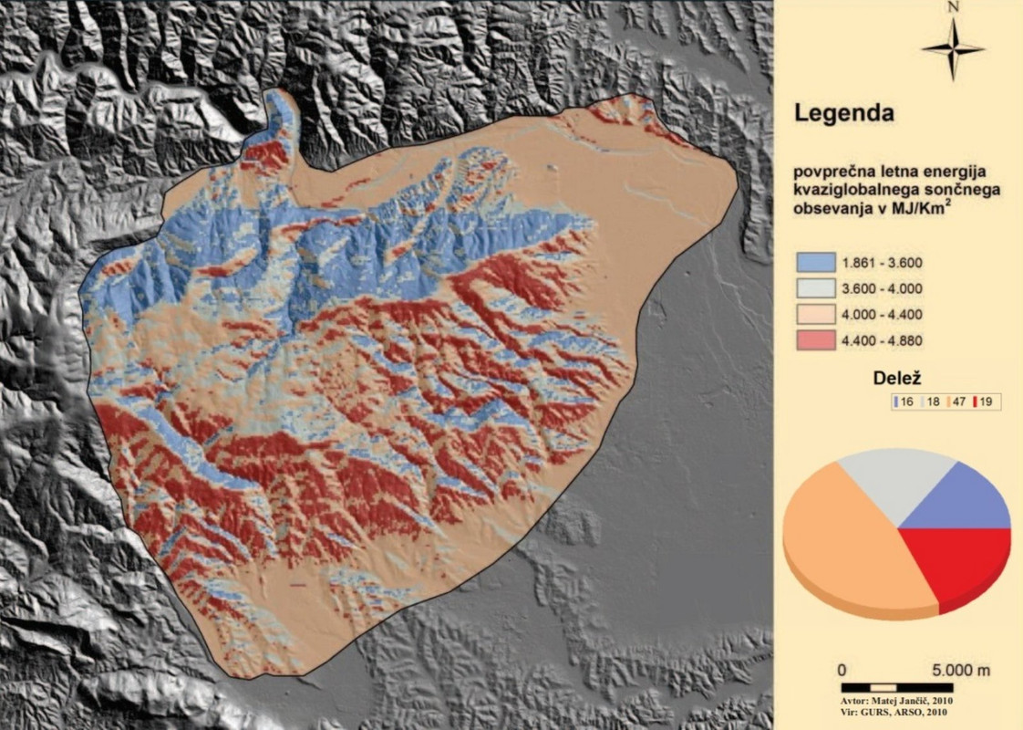 Količina sončnega obsevanja (vzhodno Pohorje)