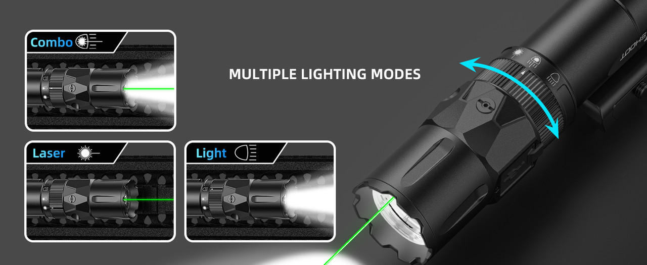 Waterproof purpose-built rifle light rechargeable with robust aluminum body and high-power LED bezel