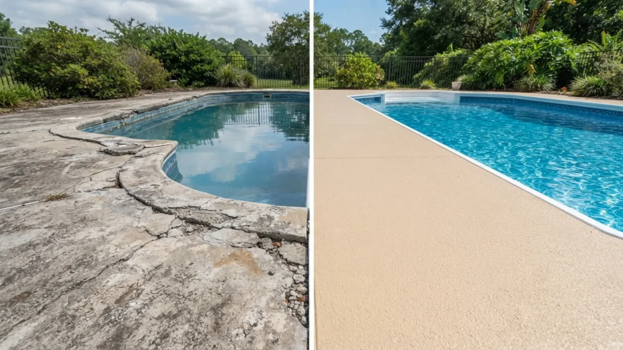 Pool deck cracking repair San Antonio concrete