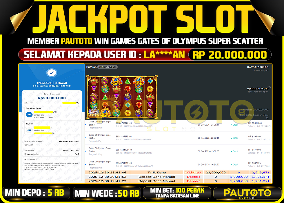 BUKTI JACKPOT LUNAS PAUTOTO