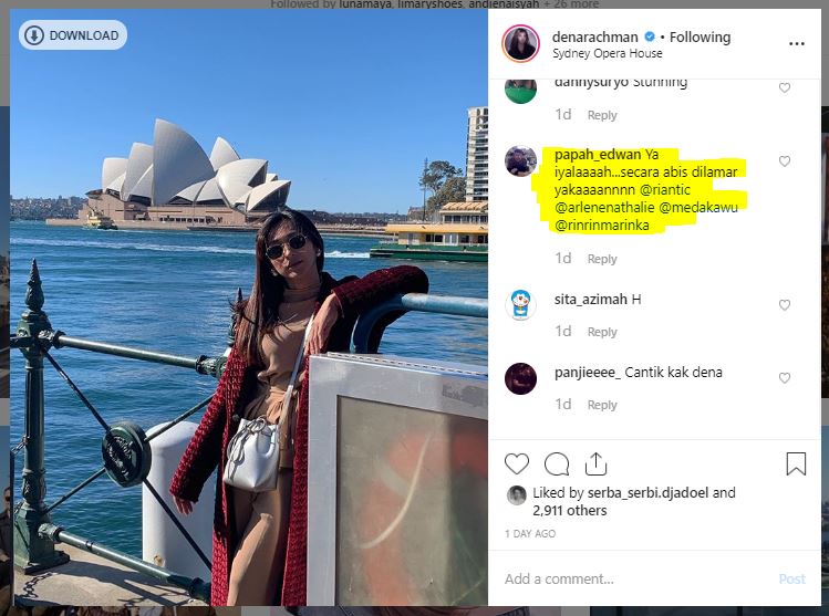 Dena Rachman saat berada di sydney Australia