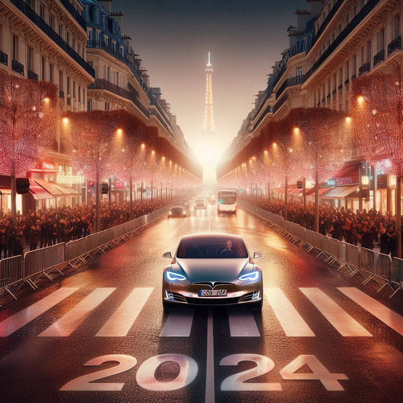 tesla 2024 nouvelle année champs elysee — Postimages