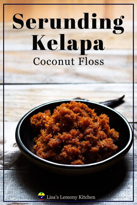 Serunding kelapa (also known as Serundeng) consists of grated coconut then cooked in chilli and arom