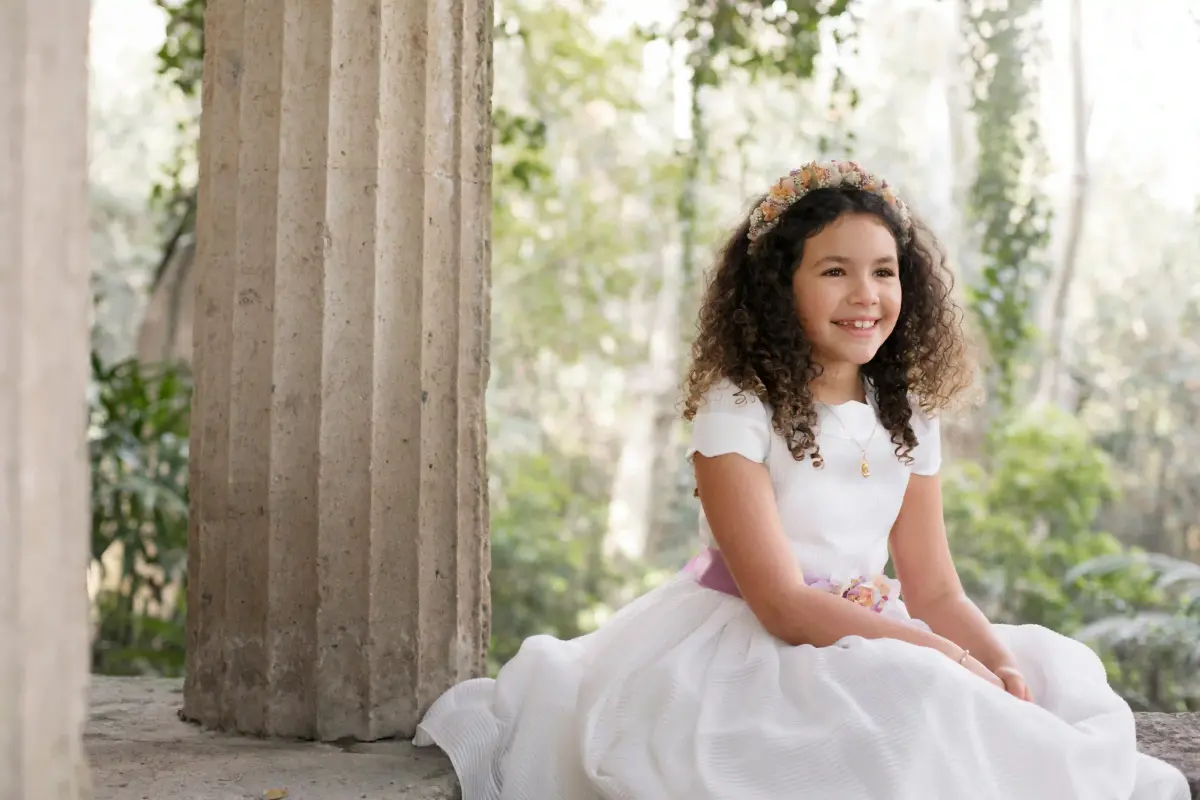 Vestido para daminha branco com tule
