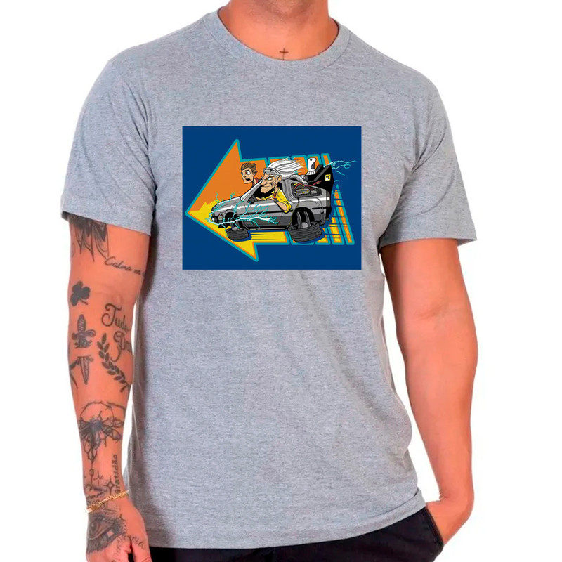 Camiseta de Volta futuro Anos 80 90 Masculina Cinza