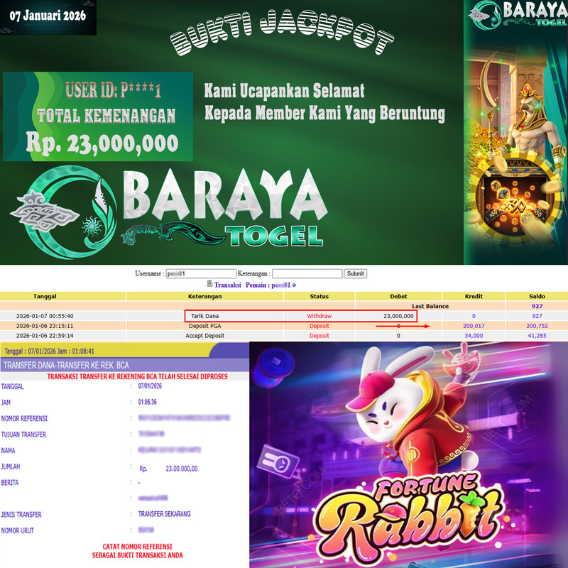 Rp. 23.000.000.- WD LUNAS DI BARAYATOGEL