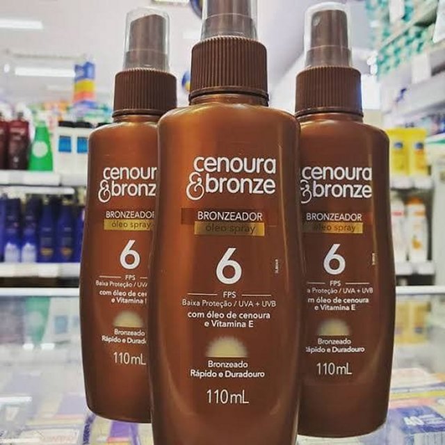 Óleo Bronzeador Spray Fps6, Cenoura e Bronze