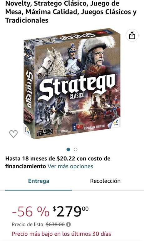 Amazon: Stratego Clásico, Juego de Mesa con buen descuento 
