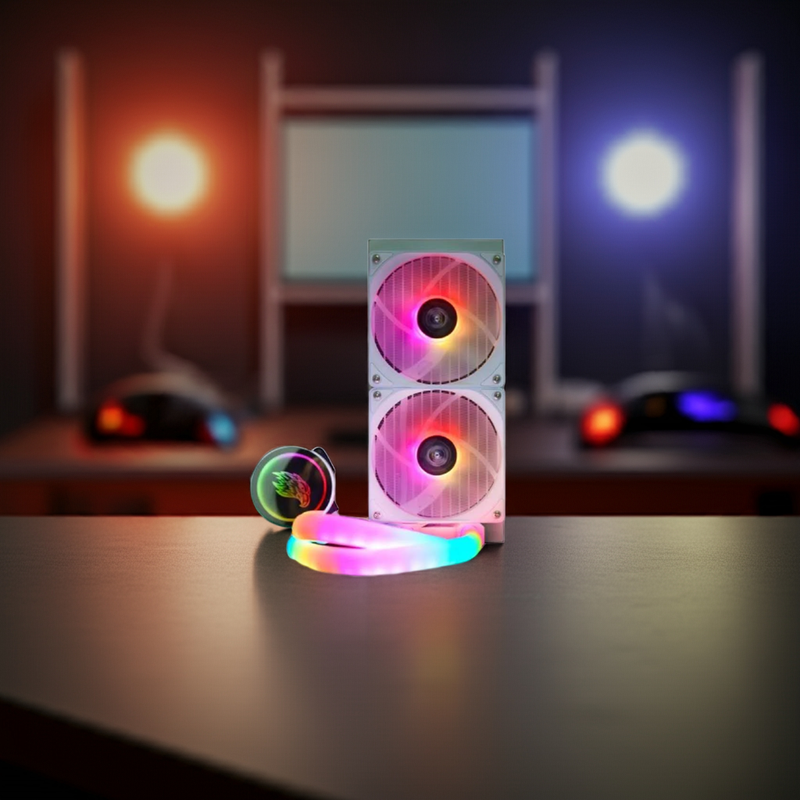 Ventoinhas brancas com iluminação ARGB do water cooler K-Mex