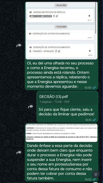 Liminar suspendendo faturas e proibindo corte
