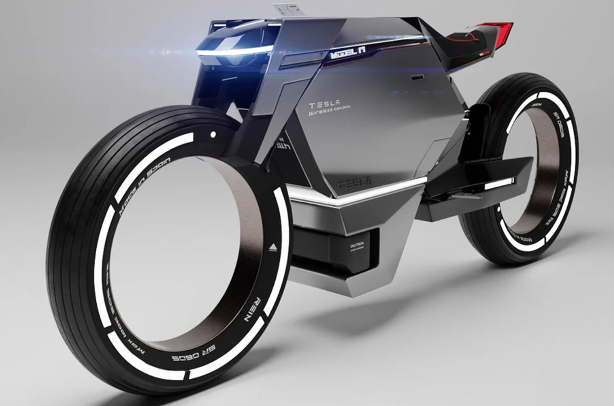 Tesla Model M, ecco la Moto Elettrica ispirata al Cybertruck