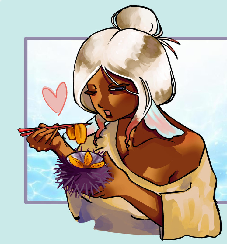 Coral eating urchin