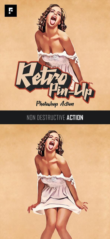 Retro Pin-Up Photoshop Action