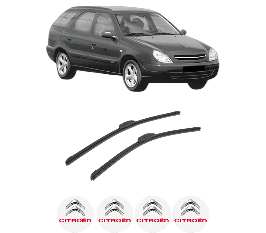 Set stergatoare auto CITROEN XSARA Break (N2) din 1997-2005, pentru parbriz auto, 2 bucati, Bosch Aerotwin Retrofit, din cauciuc siliconat rezistent, 4 Stickere Auto CITROEN