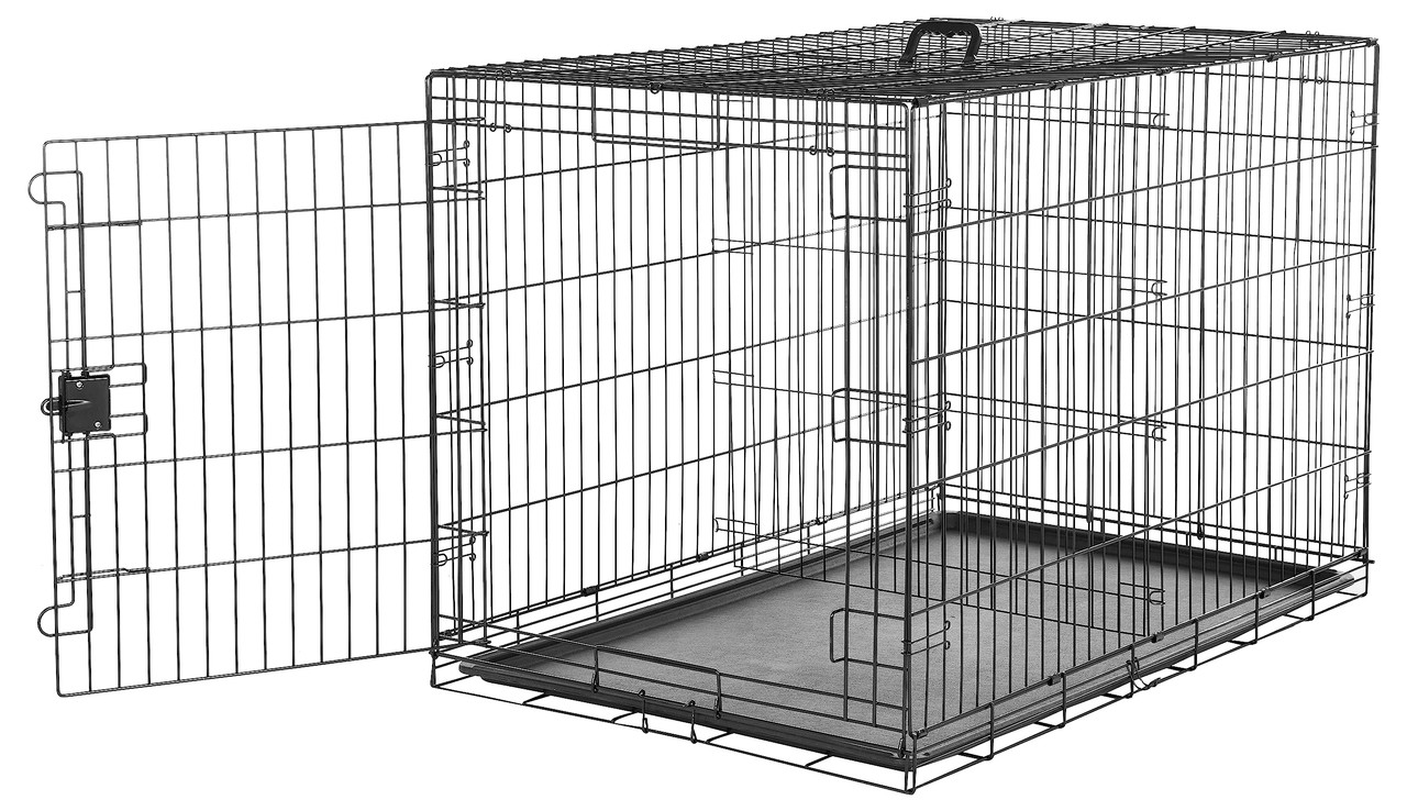 Amazon Basics Foldable Metal Wire Dog Crate Large 48-Inch