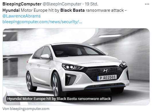 Black Basta Ransomware at Hyundai