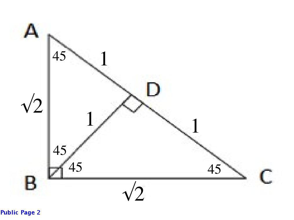 3 45-45-90 triangles