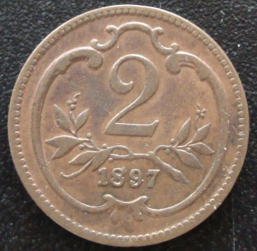 ¡¡Mis normalitas!! 2 Heller. Austria (1897) AUT-2-Heller-1897-rev
