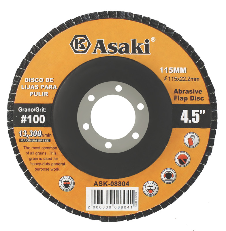 DISCO DE LIJAS PARA PULIR 115MM P100 ASAKI
