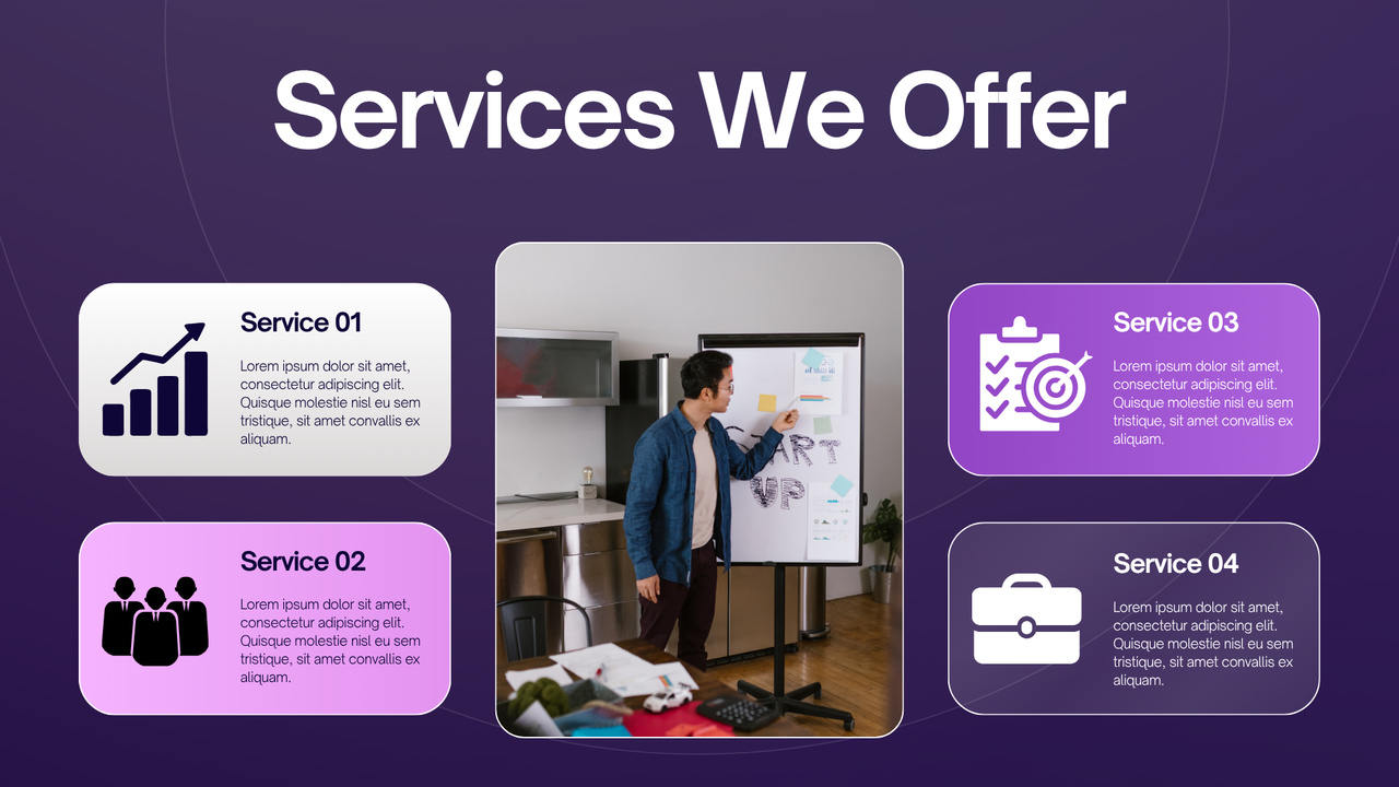 Purple and White Modern Gradient Business Pitch Deck Presentation