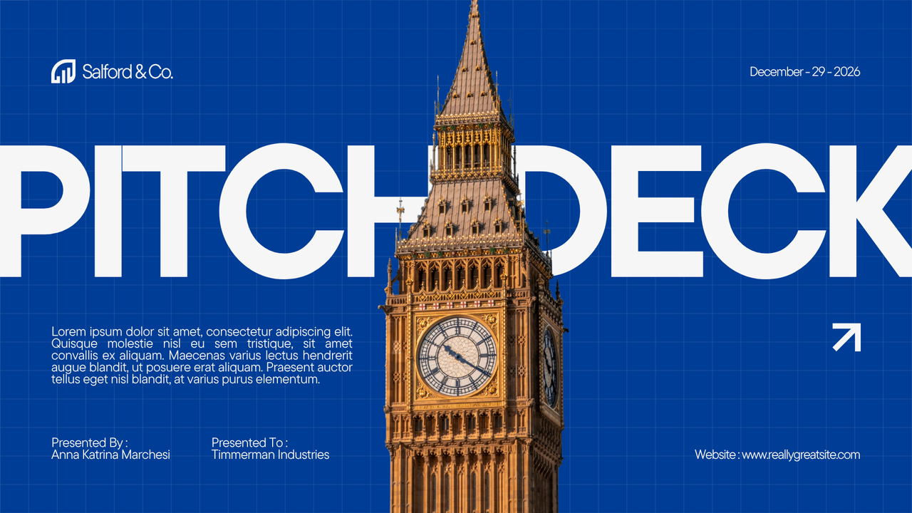 Blue and White Modern Startup Pitch Deck Presentation