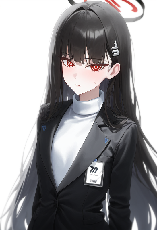 depth of field, 1girl, {rio (blue archive)}, {{{{{flat chest}}}}}, black suit, w s-2498251110