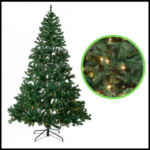 ALBERO DI NATALE ABETE VERDE LUCI INCORPORATE E RAMI GIA' INSTALLATI