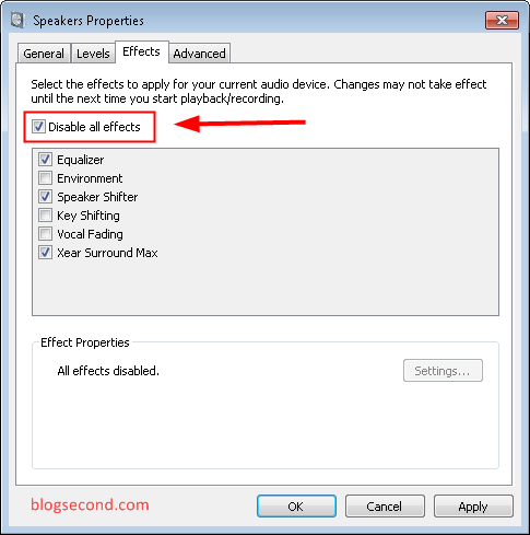 Disabling sound effects in Windows