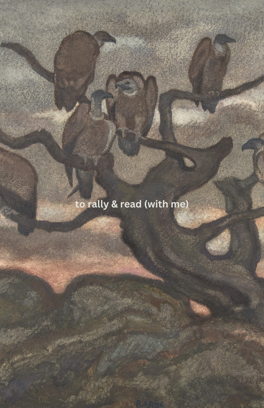 The cover page of a zine titled 'to rally & read (with me).'
