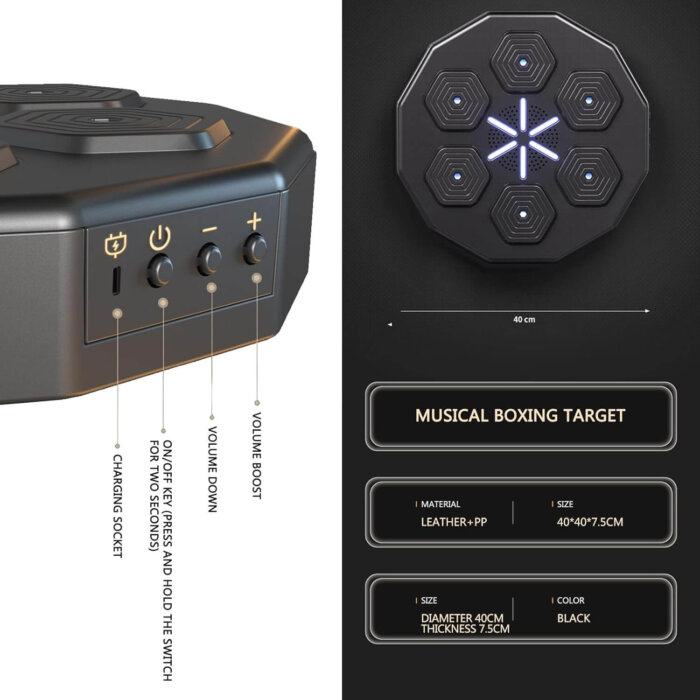 Máquina de boxeo musical montada en la pared.