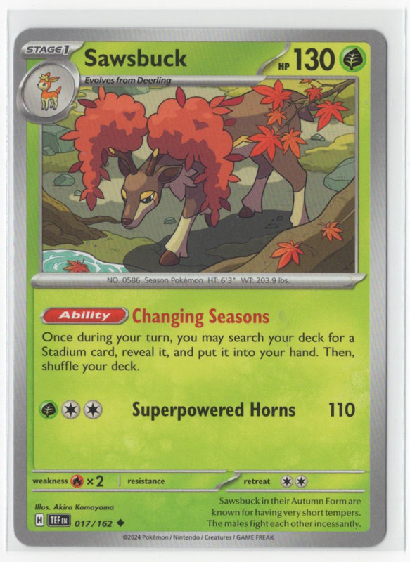 Pokemon Temporal Forces - 017/162 Sawsbuck - Picture 1 of 1