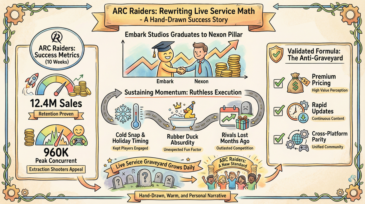 Post-apocalyptic underground facility with extraction team representing ARC Raiders setting